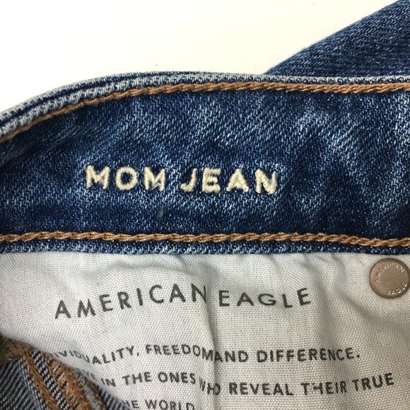 American Eagle Women's Mom Jeans Stretch Distressed size 000 length 28" - Picture 3 of 9